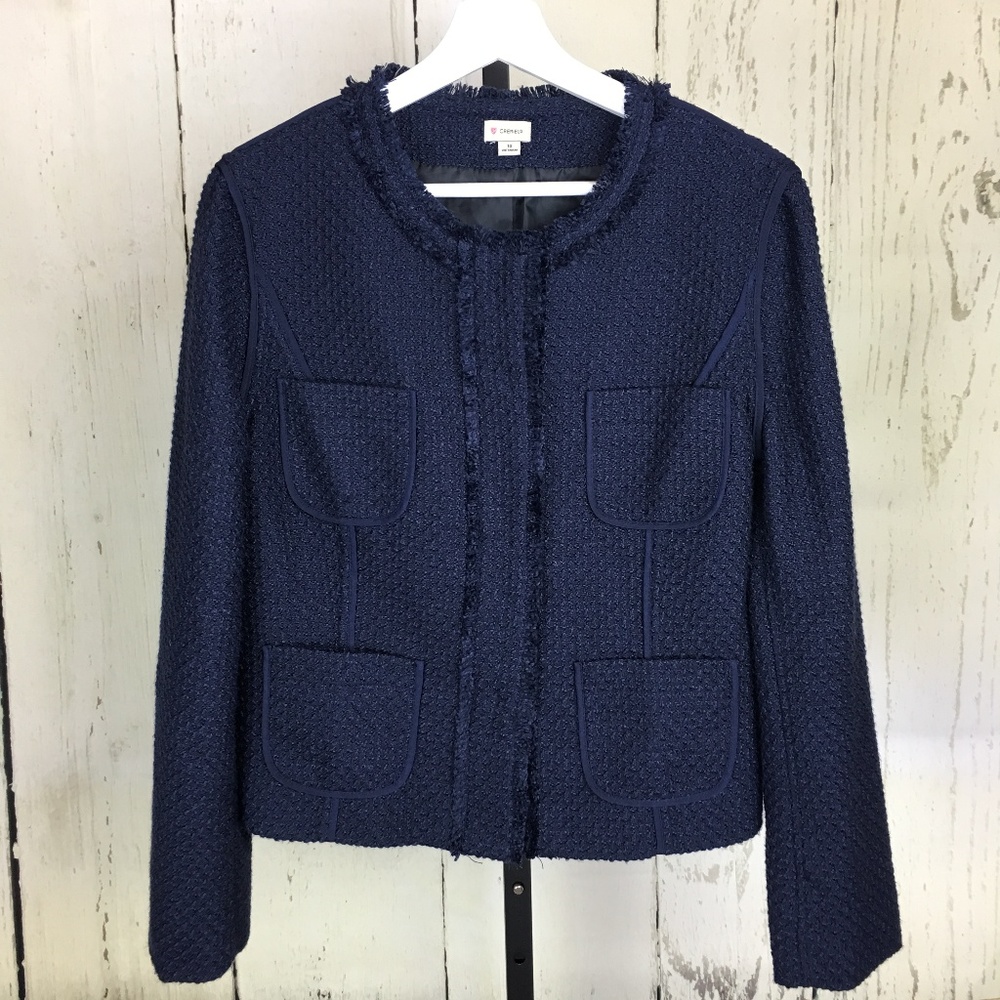 Daniel Cremieux Tweed-Style Fringe Blazer